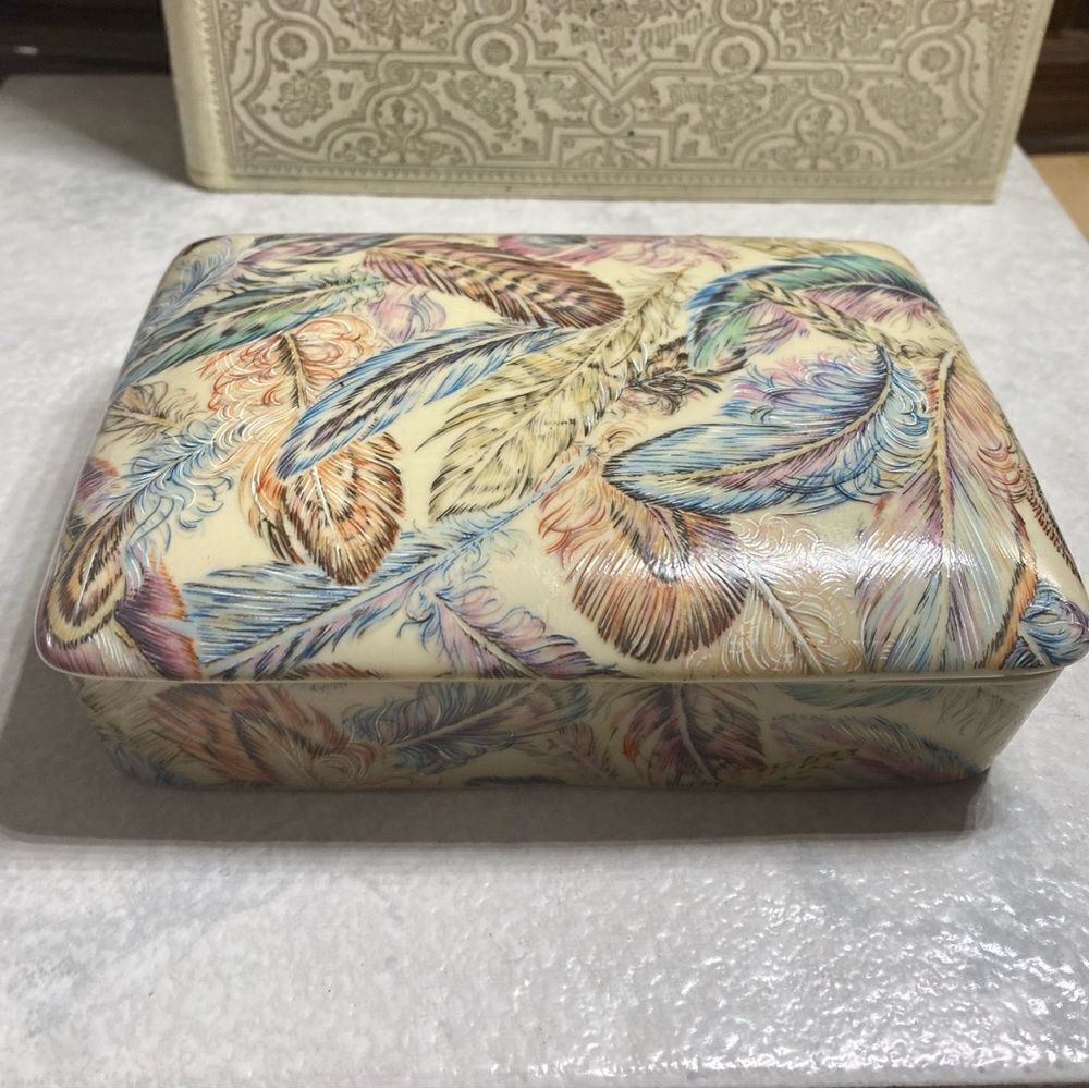 Neiman Marcus Porcelain Trinket Box/Playing Card Holder